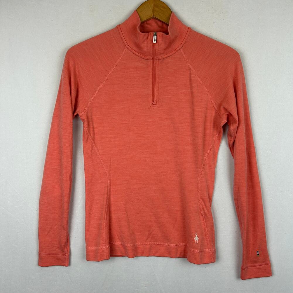 Smartwool Thermal Merino Base Layer 1/4 Zip Pullover Orange SW016373 Women's S